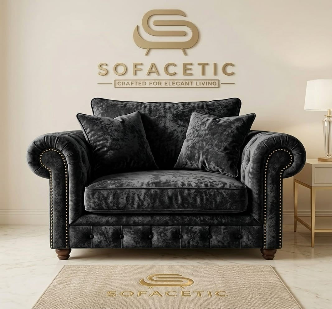Monzi Crush velvet  Contemporary Sofa Set