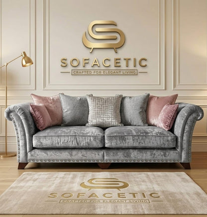 Juxen Crush Velvet Designer Sofa Set
