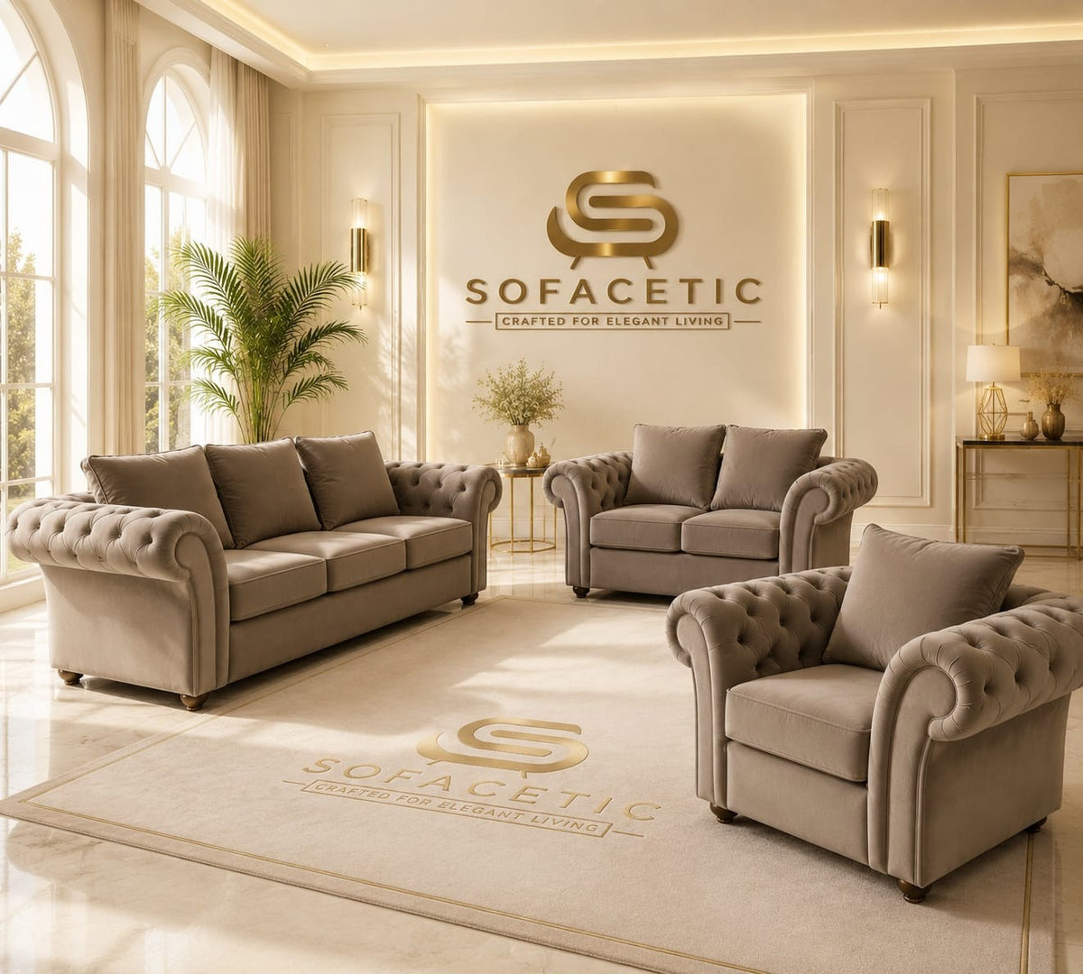 Nicole Plush velvet  Luxury Sofa Set