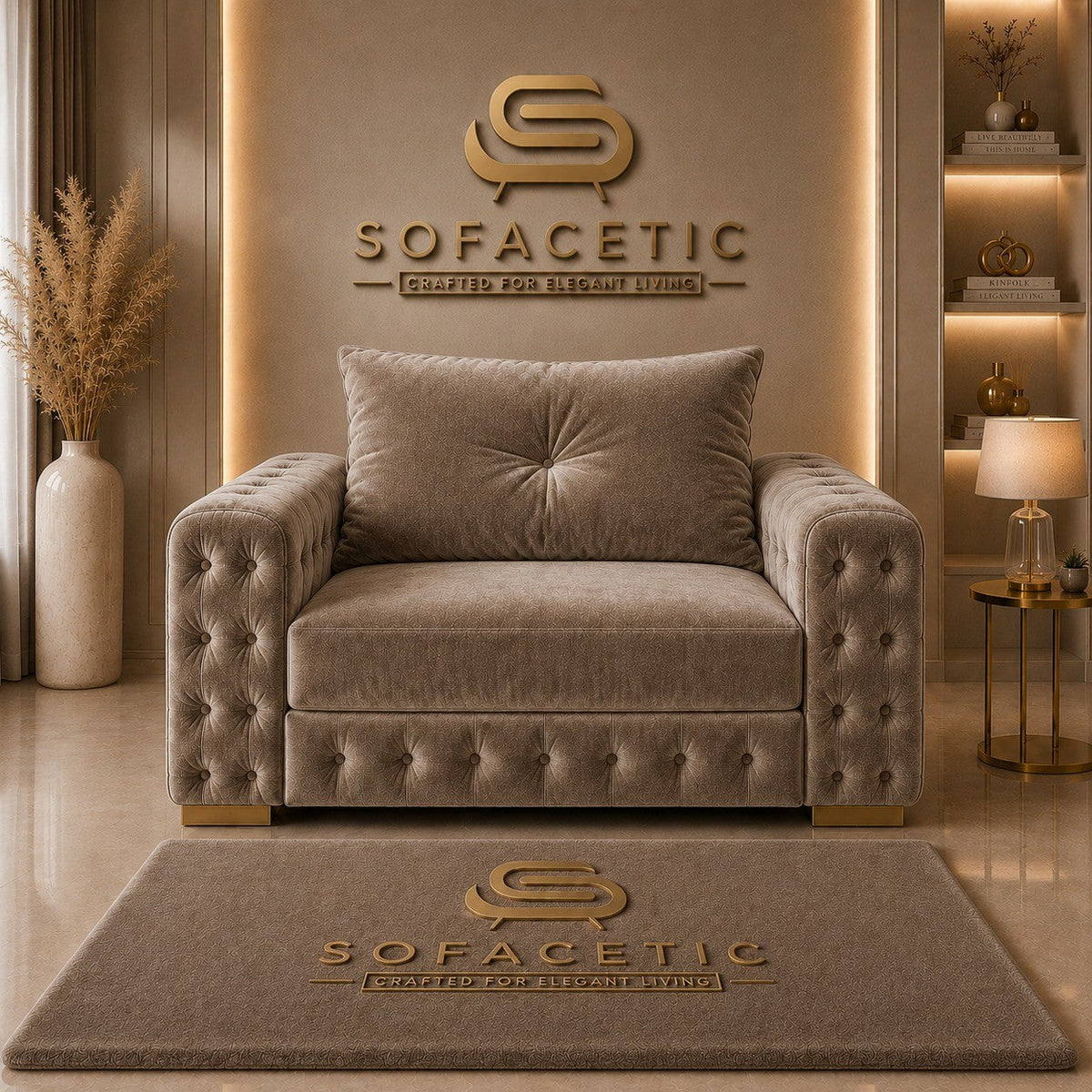 Urban Plush velvet Living Sofa Set