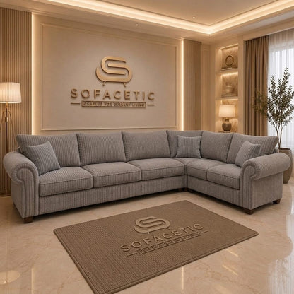 Monzi Jumbo Cord Contemporary Sofa Set