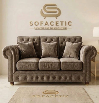 Monzi Crush velvet  Contemporary Sofa Set