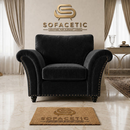 Juxen Plush Velvet Designer Sofa Set