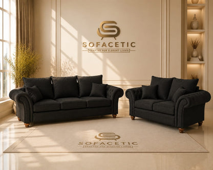Nicole Naple Fabric Luxury Sofa Set