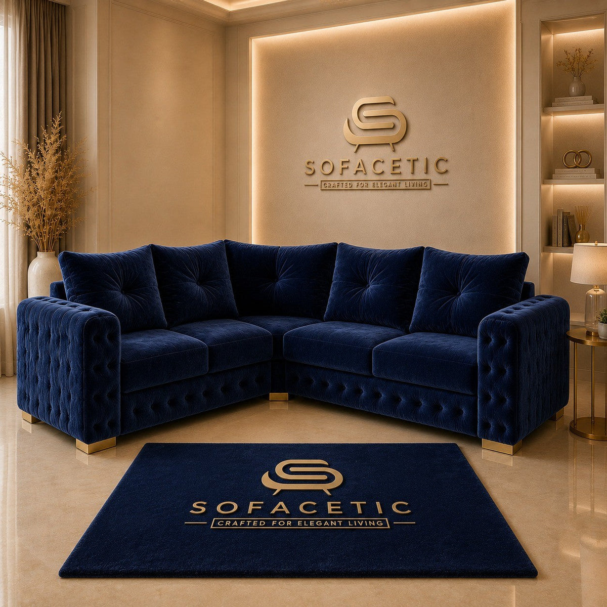Urban Plush velvet Living Sofa Set