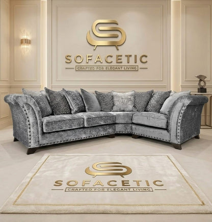 Juxen Crush Velvet Designer Sofa Set