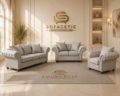 Nicole Naple Fabric Luxury Sofa Set