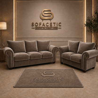 Monzi Plush velvet  Contemporary Sofa Set