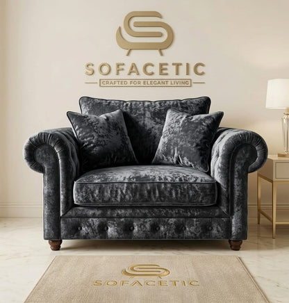 Monzi Crush velvet  Contemporary Sofa Set