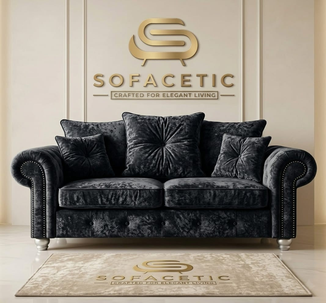 Monzi Crush velvet  Contemporary Sofa Set