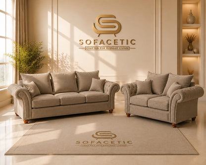 Nicole Naple Fabric Luxury Sofa Set