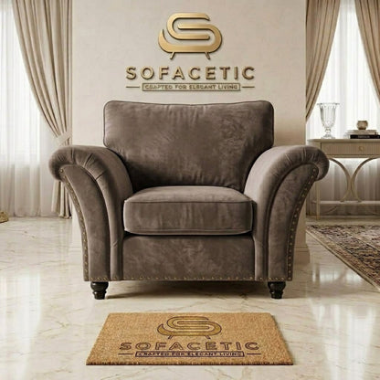 Juxen Plush Velvet Designer Sofa Set