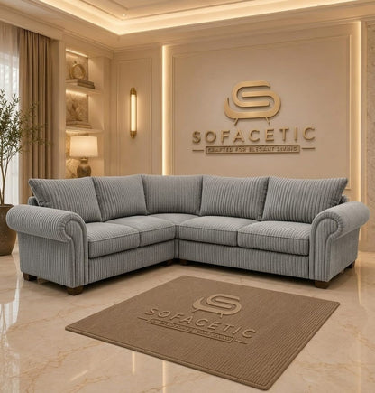 Monzi Jumbo Cord Contemporary Sofa Set