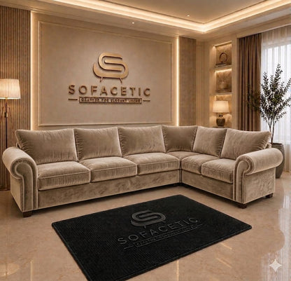 Monzi Plush velvet  Contemporary Sofa Set
