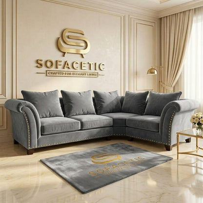 Juxen Plush Velvet Designer Sofa Set