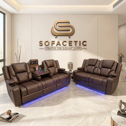 Orlando Recliner Sofa Brown Set