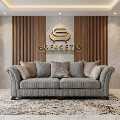 Juxen Jumbo Cord Designer Sofa Set