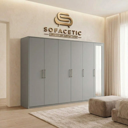 6 Door Grey color Wardrobe