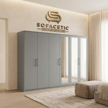 6 Door Grey color Wardrobe