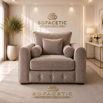 Lilly Naples Fabric Luxury Sofa Set