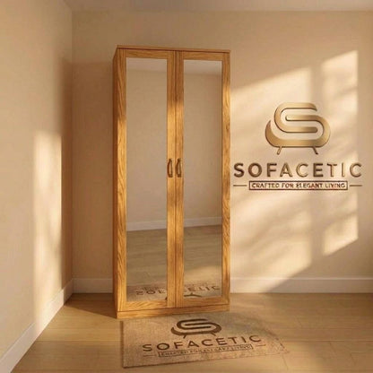 2 Door Oak Color Wardrobe