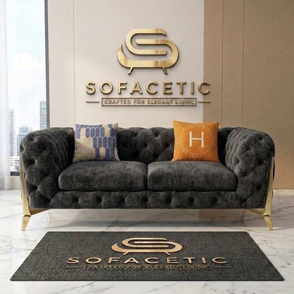 Italian Chenille Fabric Chesterfield Sofa Set
