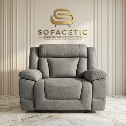 Buenos Fabric Suite Recliner Sofa Grey Set