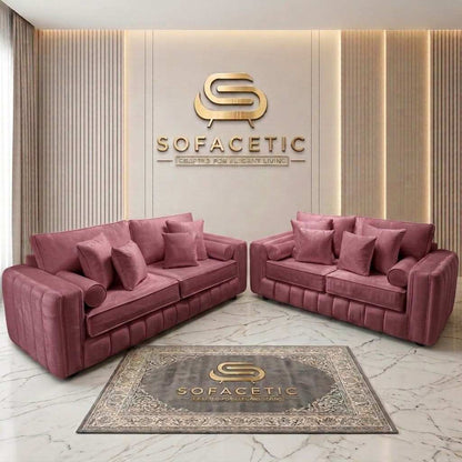 Lilly Plush Velvet Fabric Luxury Sofa Set