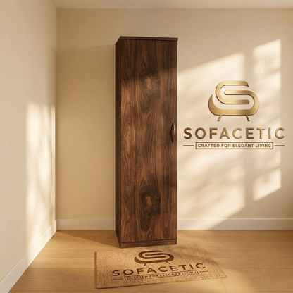 Single Door Walnut Color Wardrobe