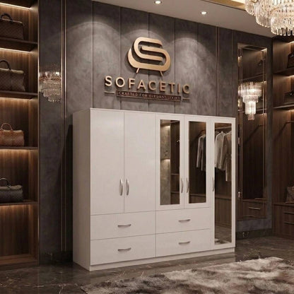 5 Door white color Wardrobe