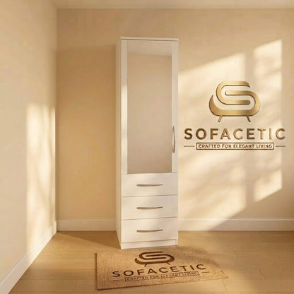Single Door White Color Wardrobe