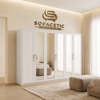 6 Door white color Wardrobe
